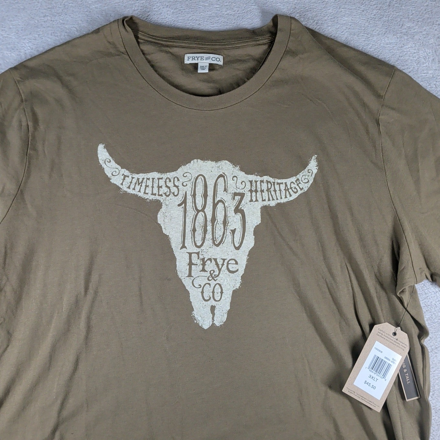 Frye & Co. Heritage Short Sleeve T-shirt Men’s 3XLT Western Steer NWT gallery