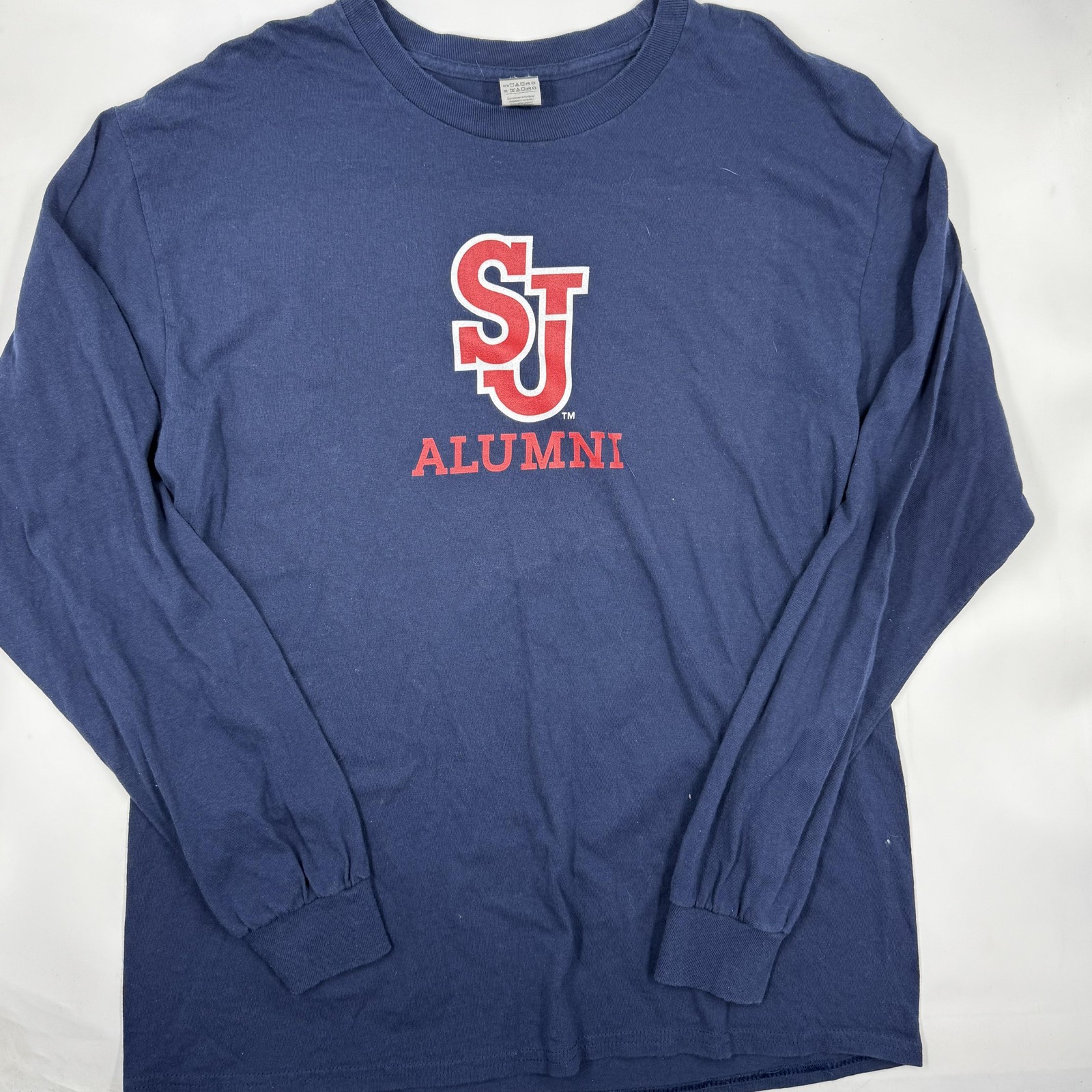 Gildan Shirt Mens L Blue Long Sleeve SJ Alumni Graphic Heavyweight Cotton gallery