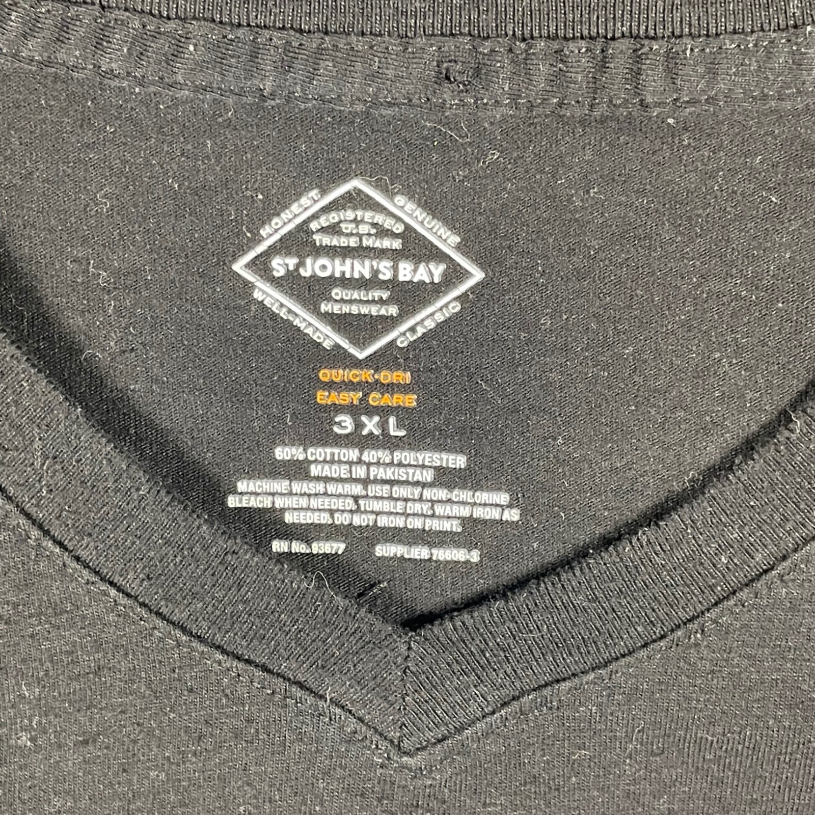 St John's Bay Mens T Shirt 3 Pack 3XL Black V Neck Quick Dry Easy Care gallery