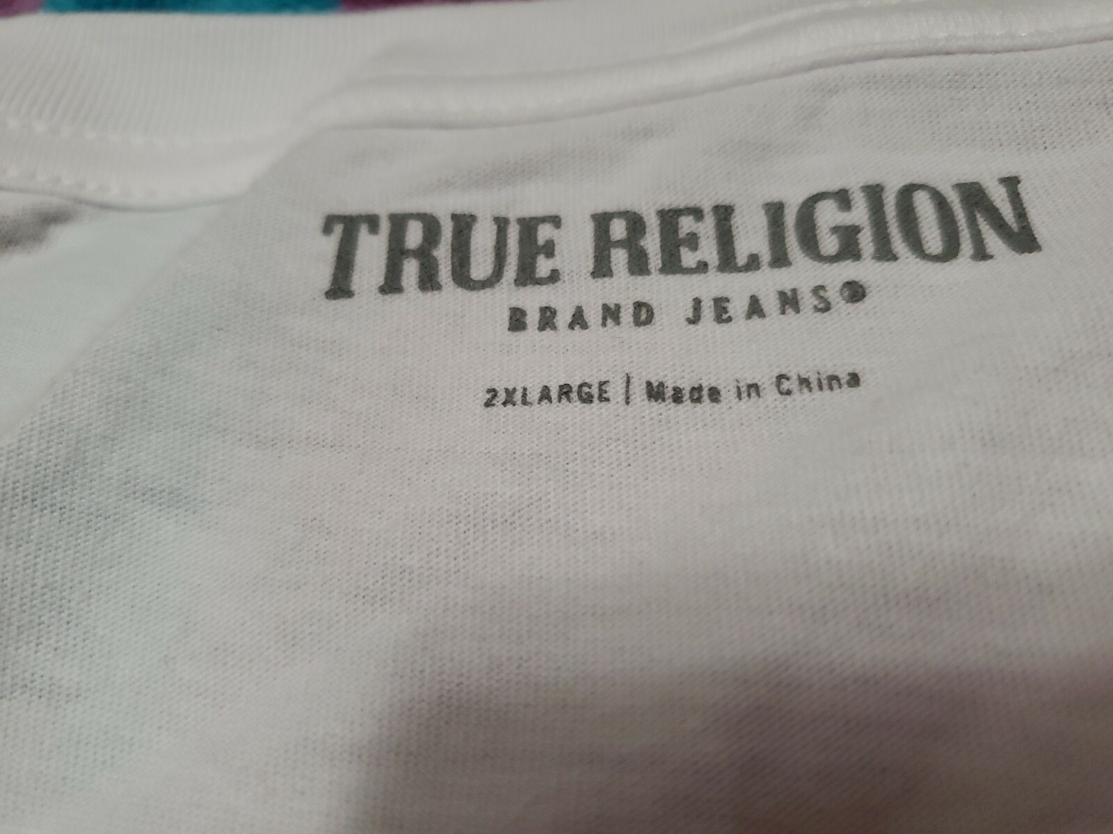 NEW True Religion White Rainbow/Pride Color Horseshoe Logo Tshirt SZ 2XL gallery