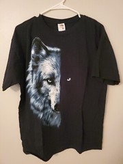 Wolf T Shirt Nice Piece Green Eyes Size Large BB6