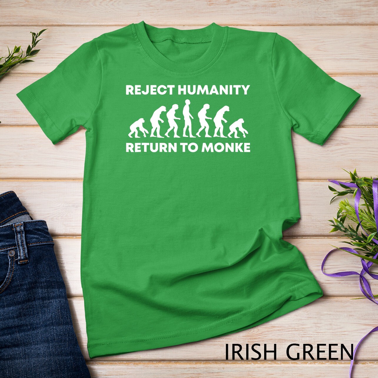 Reject Humanity Return To Monke Funny Meme Monkey Evolution Unisex T-shirt gallery