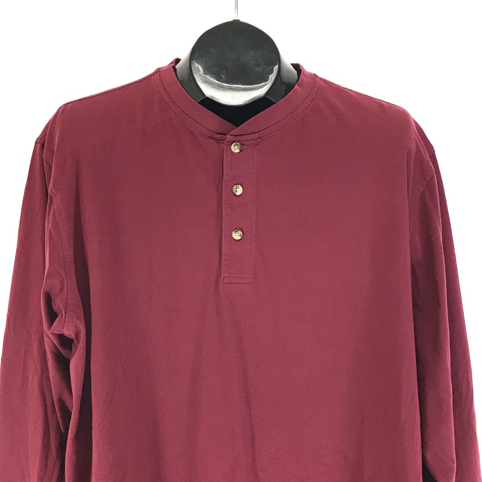L.L. Bean Carefree Unshrinkable Tee Henley Men's Large Tall Traditional Fit Port gallery