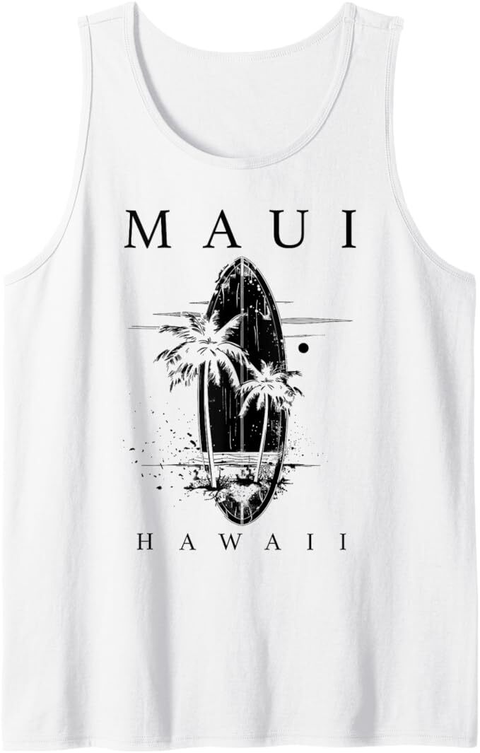 Maui Hawaii Surf Vintage Surfing Surfer Tank Top