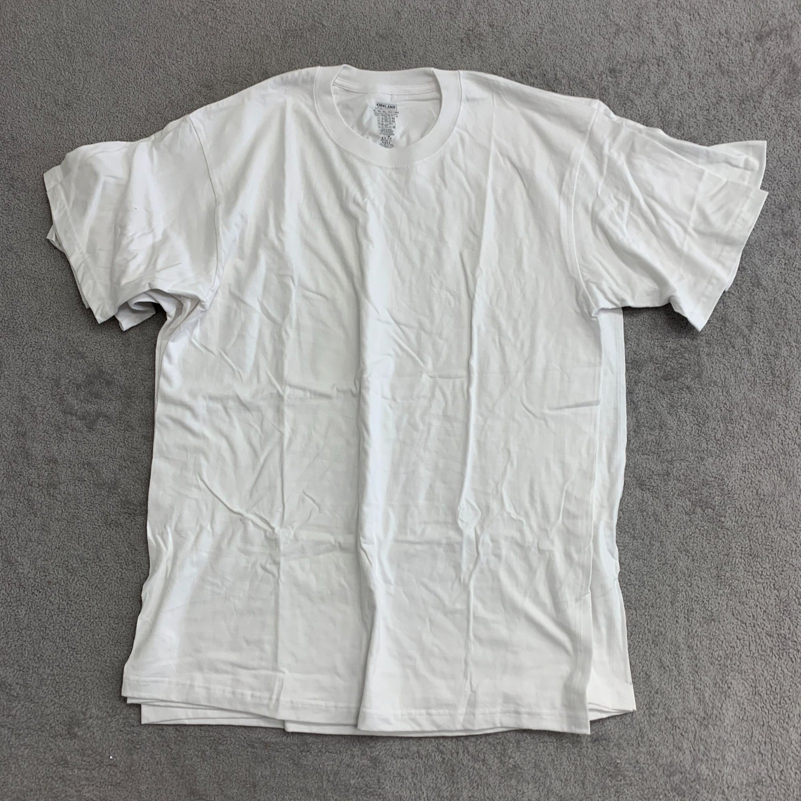 Kirkland Signature Men's XL White Crewneck T-Shirts 3-Pack 100% Cotton H2034 gallery