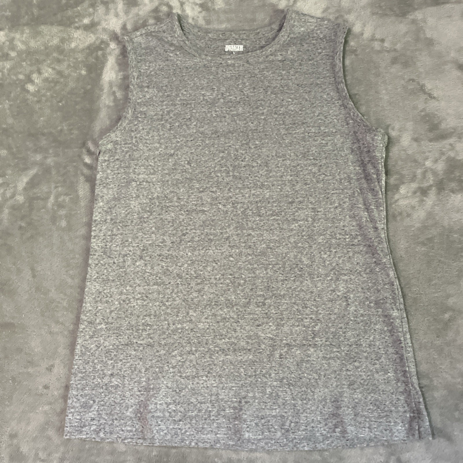 Duluth Trading Mens Muscle Sleeveless T-Shirt Tee Large Heather Gray