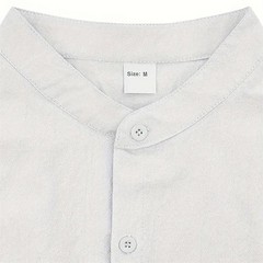 Summer Men’s Short Sleeve Shirt Solid Color Casual Single Breasted Cotton Linen