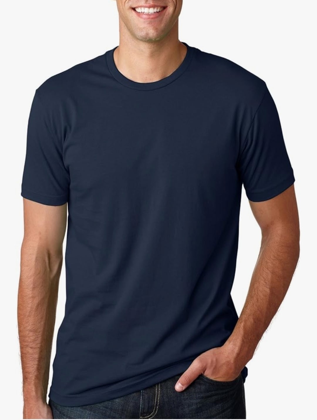 QUINCE Mens Crew Casual Basic 100% Cotton T-Shirt Tee Black White Navy 1-3 Pack gallery