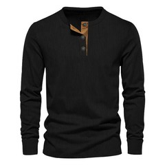 Spring and Autumn New Men’s Long Sleeve T-shirt Corduroy Retro Casual Men’s Clot