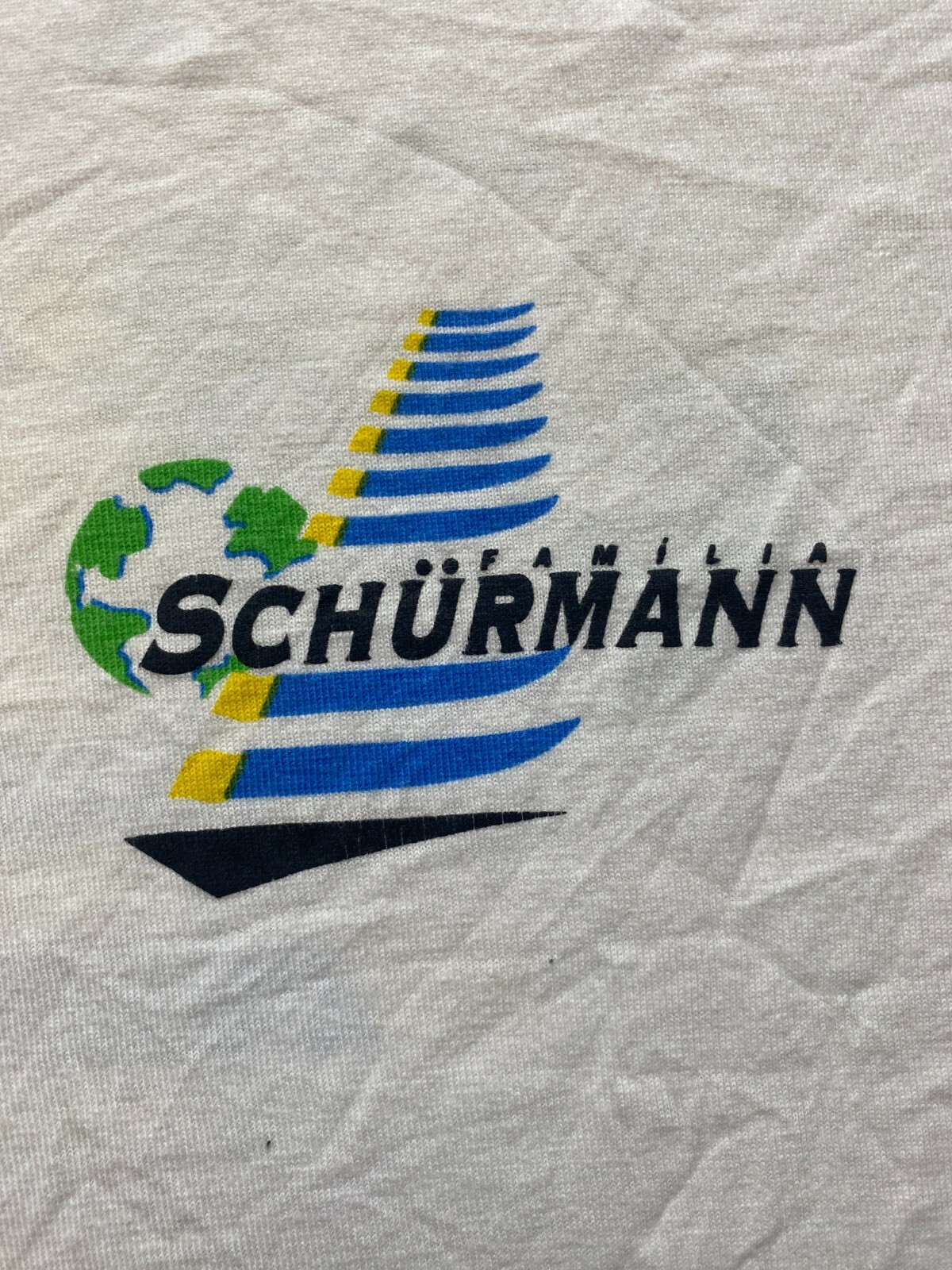 VTG Familia Schurmann Shirt Adult Extra Large Ivory Single Stitch Sailboat Mens gallery