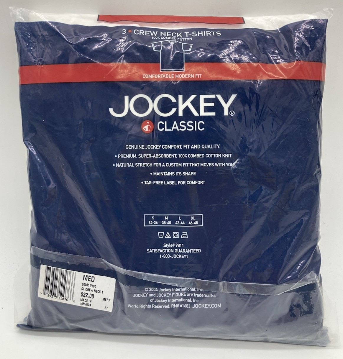 Vintage 2004 Jockey 3pk L Classic Y2K Modern Fit V-Neck T-Shirts Cotton 38-40 M gallery