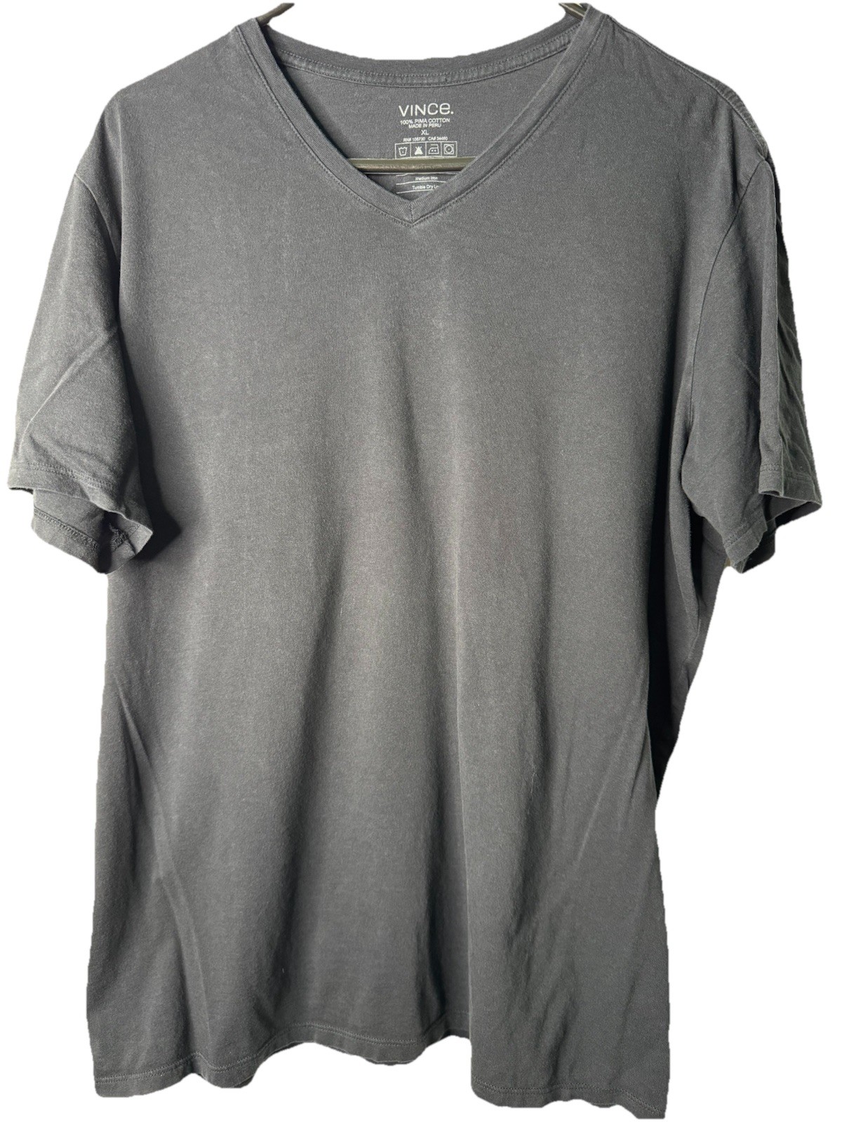 Vince V-neck T-Shirt Black Pima Cotton Men’s Size XL