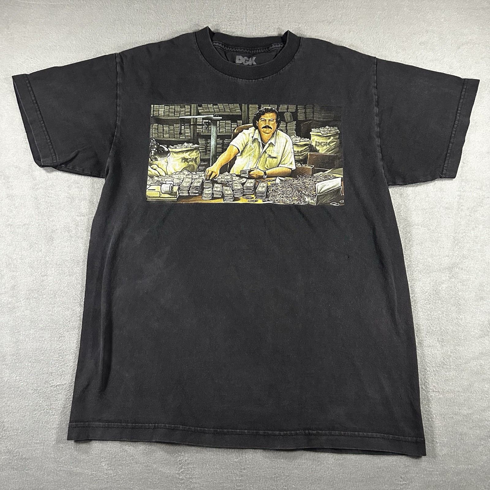 DGK Pablo Escobar Short Sleeve Graphic Crew Neck Shirt Mens Size Medium M Black gallery