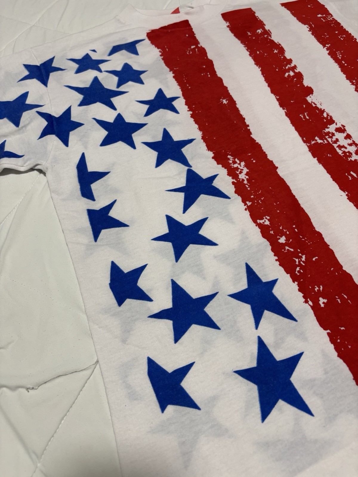 Vintage American Flag All Over Print T-Shirt Size OSFA AOP USA Patriotic July 4 gallery