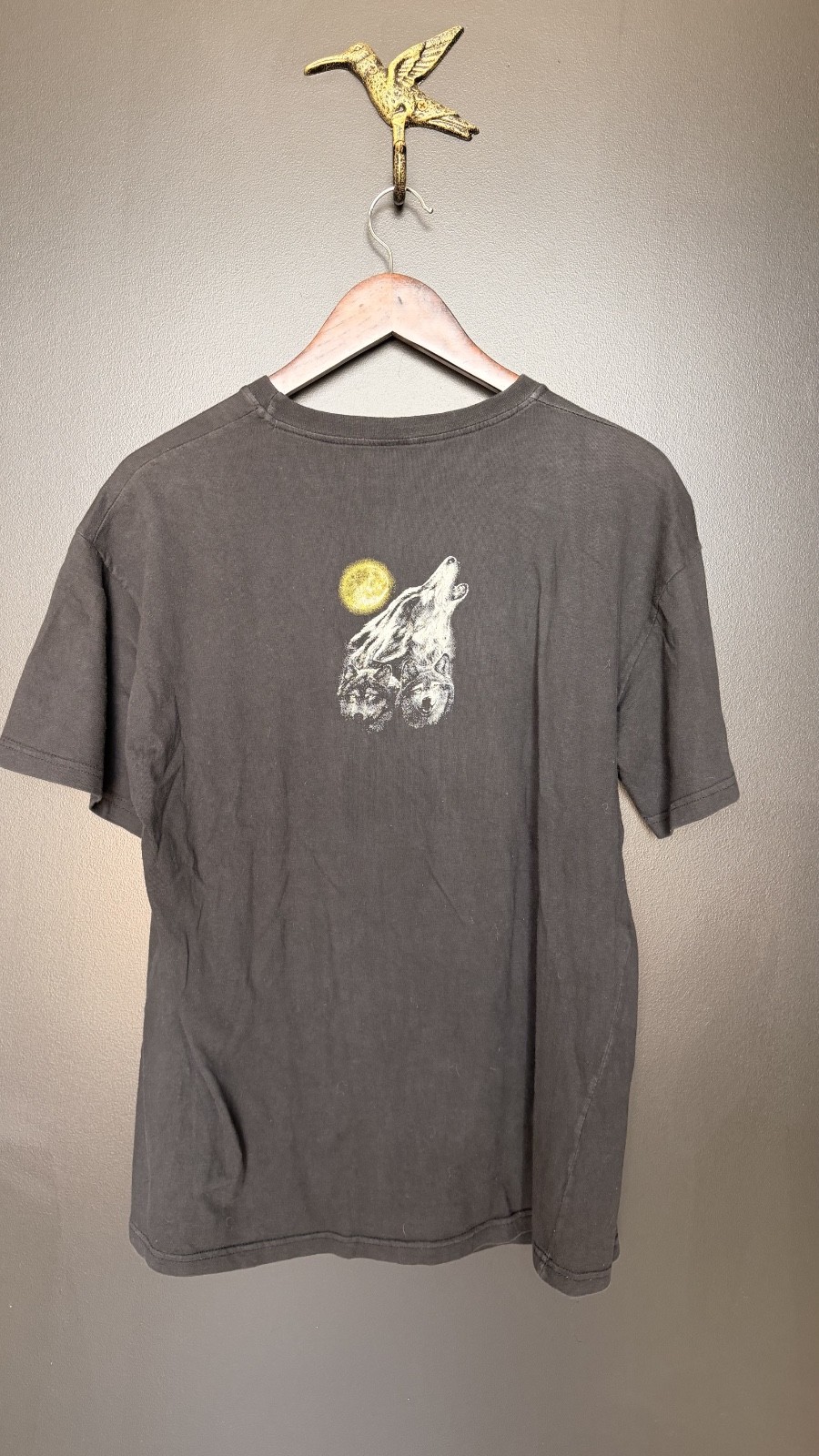 Vintage 90s Kurt Cobain Memorial T-Shirt Euro Bootleg, Macrocosm, Wolf Back, XL gallery