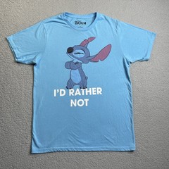 Disney Lilo & Stitch I’d Rather Not Blue Graphic T-Shirt Size Medium