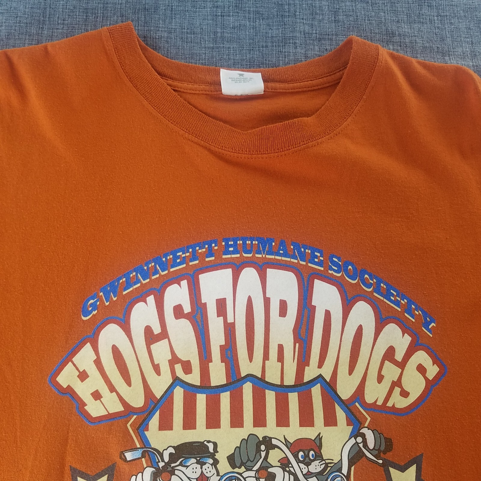 Men's Anvil 2009 Ride for the Dogs Orange T Shirt (See Measurements) gallery