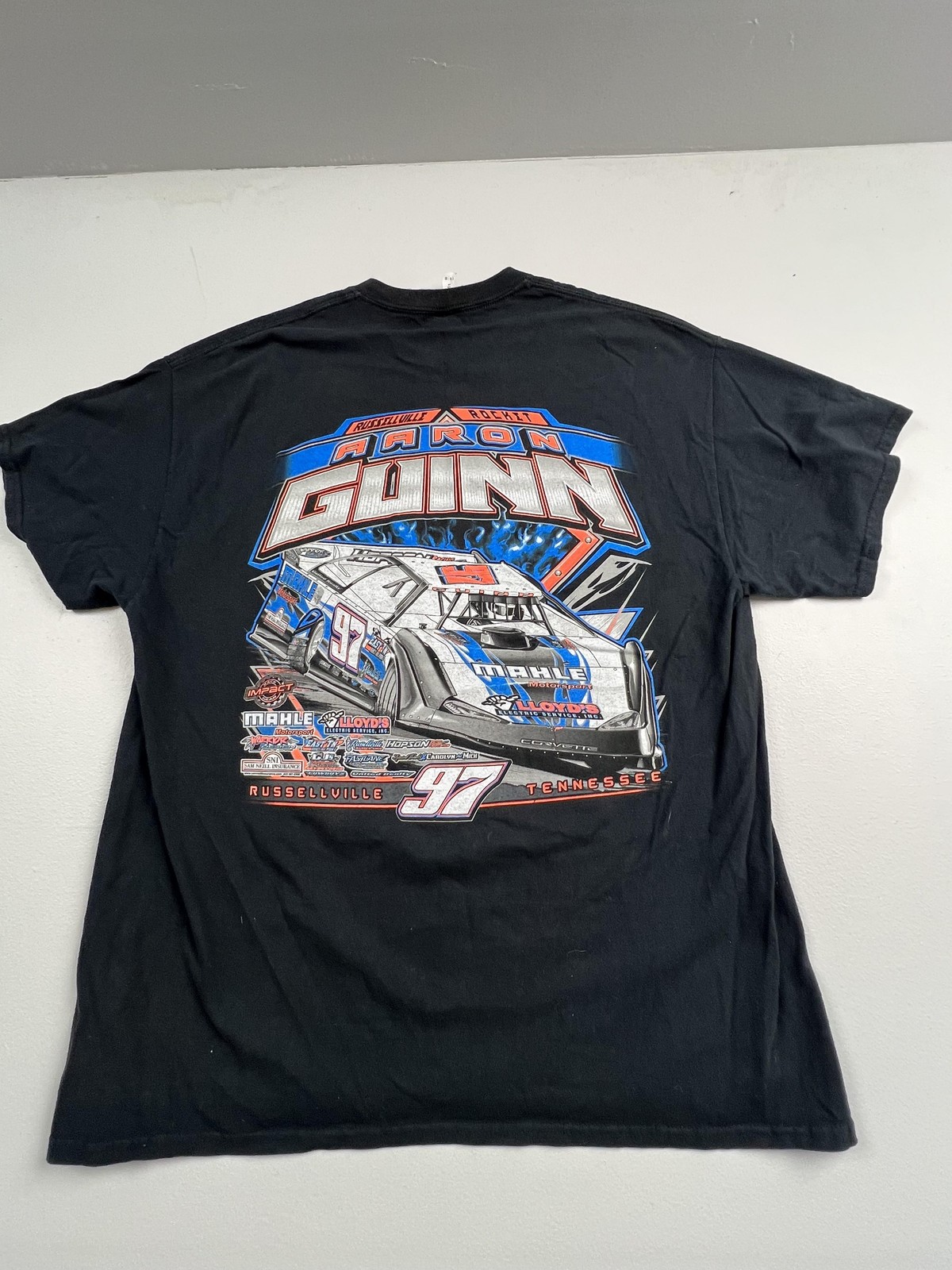 Gildan Shirt Mens XL Black Aaron Guinn 97 Racing Car Graphic Tee Russellville gallery