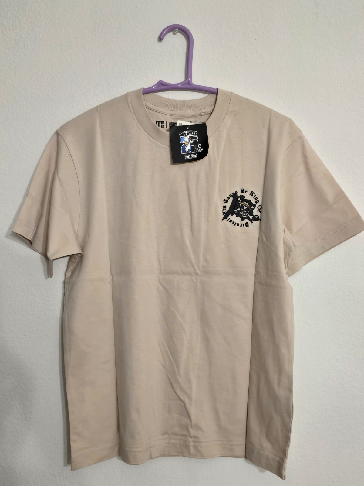 Uniqlo ONE PIECE Anime 25th Short Sleeve Beige Pirate King Unisex Size S NEW gallery