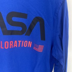 NASA Space Exploration Long SleeveShirt by Well Worn, Adult Large Blue