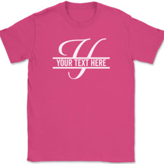 Letter Y Monogram Your Text Here Custom T-Shirt Personalized Family Gift Tee