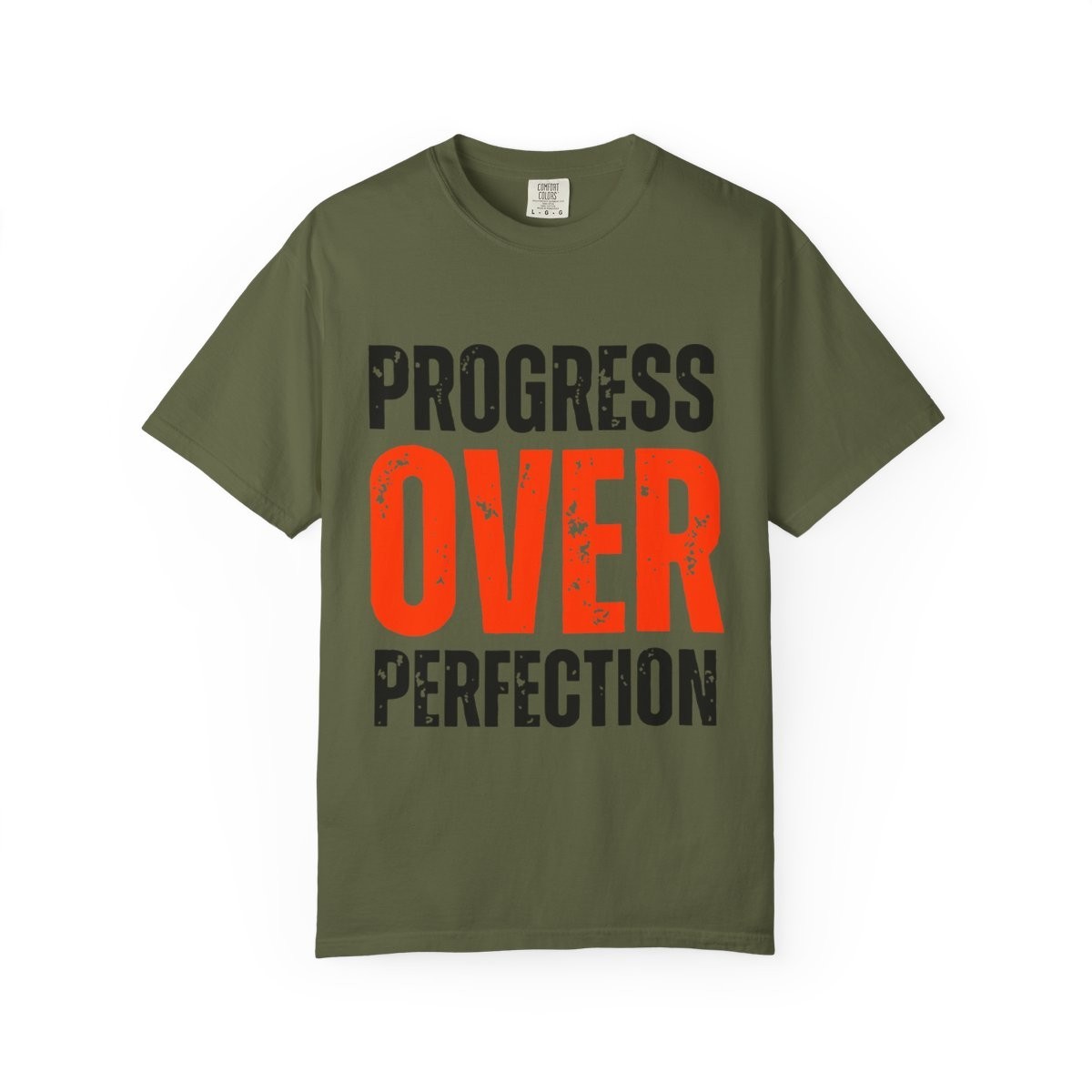 Progress Over Perfection Motivational Quote Unisex Cotton Crew Tee gallery