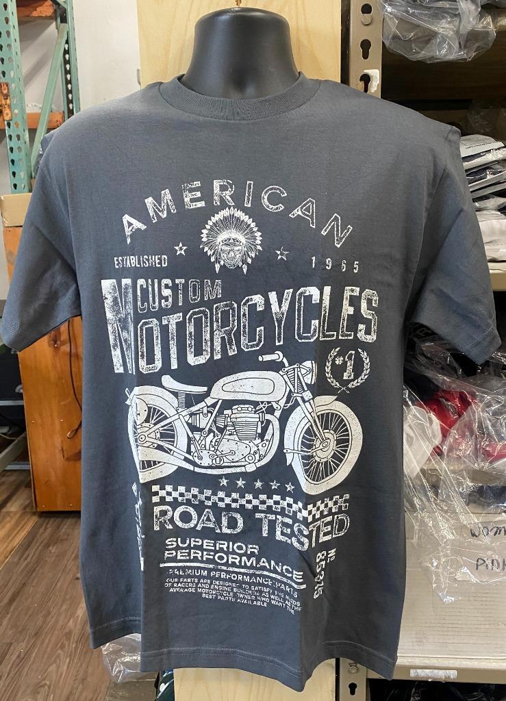 NEW PRINTED MOTORCYCLE COTTON BLACK GREY NAVY BLUE SHORT SLEEVES T-Shirt gallery