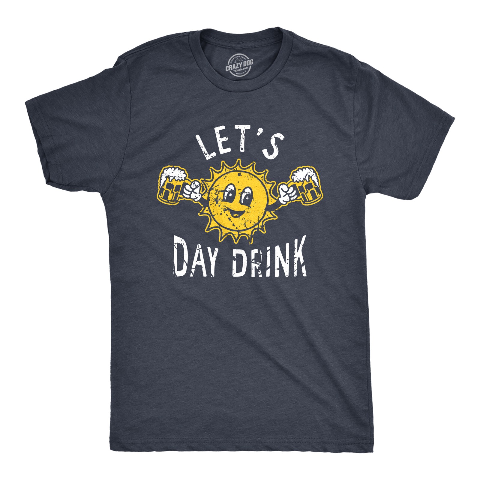 Mens Lets Day Drink T Shirt Funny Drunken Sunny Booze Drinking Tee for Guys