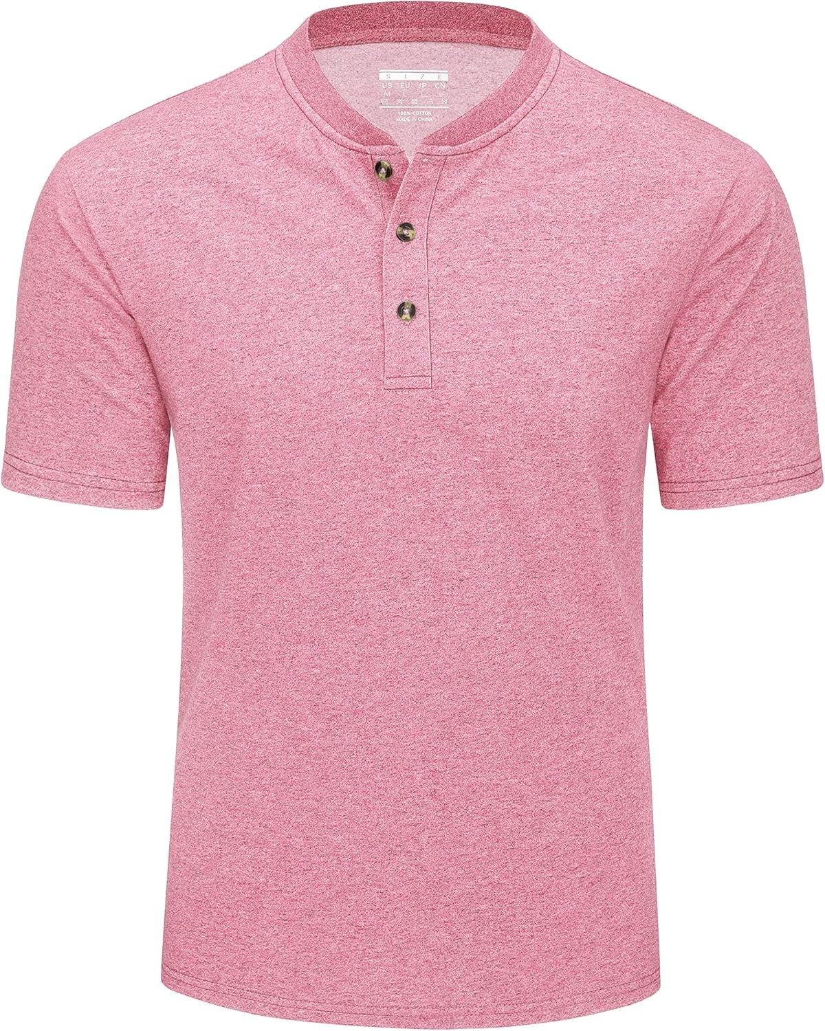Men's Henley Short Sleeve Shirt Moisture Wicking Lightweight gallery