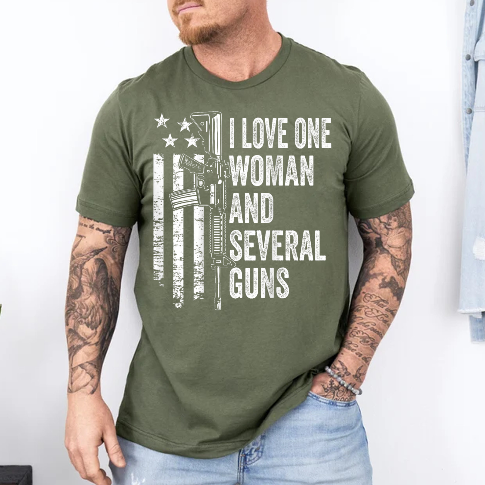 I Love One Woman And Several Guns - Husband Funny Mens Gun T-Shirt gallery