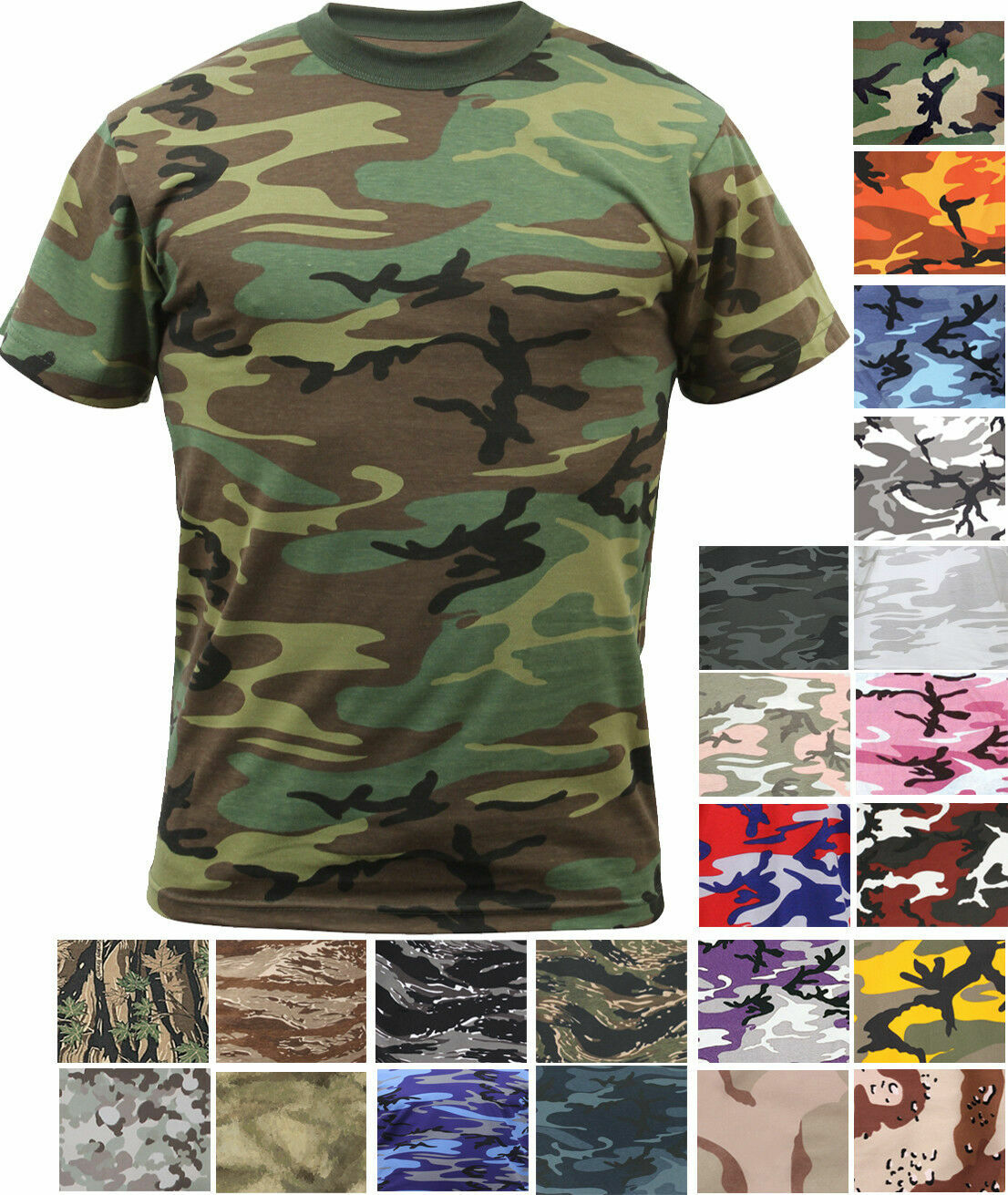 JANUARY SALE!!! Camo T-Shirt Tactical Tee Short Sleeve Military Army ROTHCO gallery