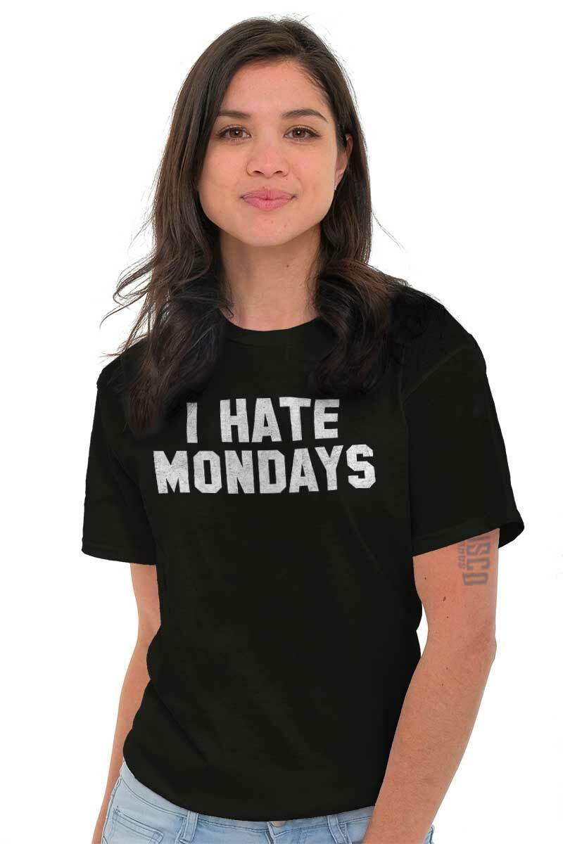 I Hate Mondays Funny TGIF Office Work Gift Womens or Mens Crewneck T Shirt Tee gallery