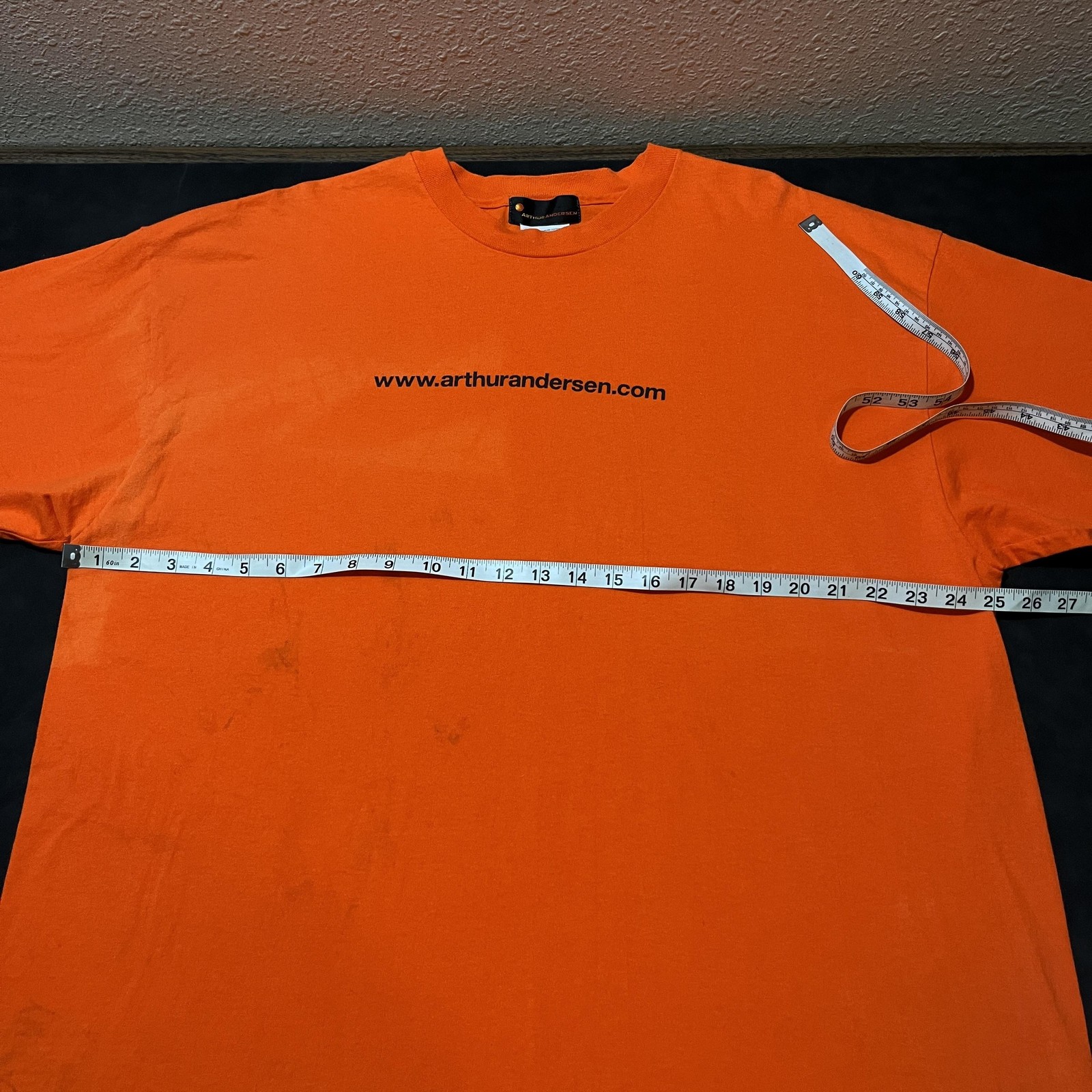 Vintage Arthur Andersen Enron Finance Shirt Mens 2XL Channel Orange 90s Banking gallery