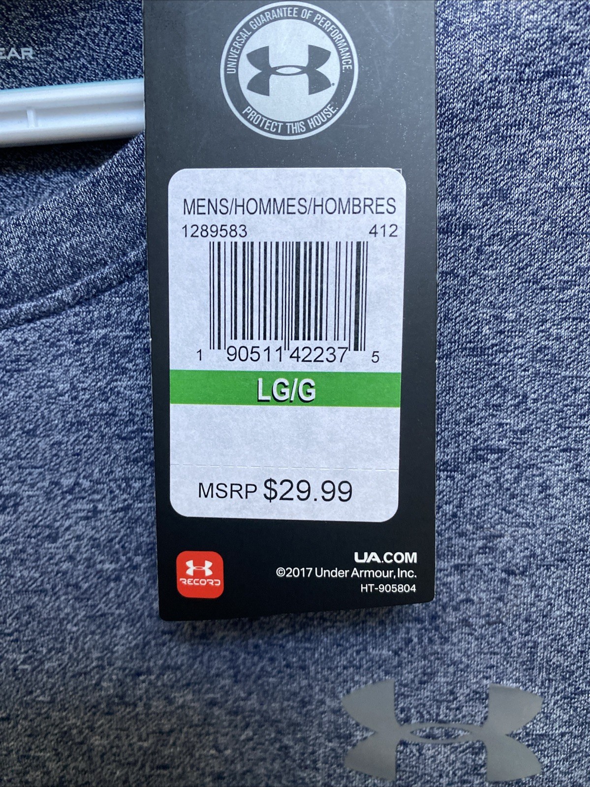 Men's Under Armour HeatGear Threadborne Large Loose Blue T-Shirt Crew Neck NWT gallery