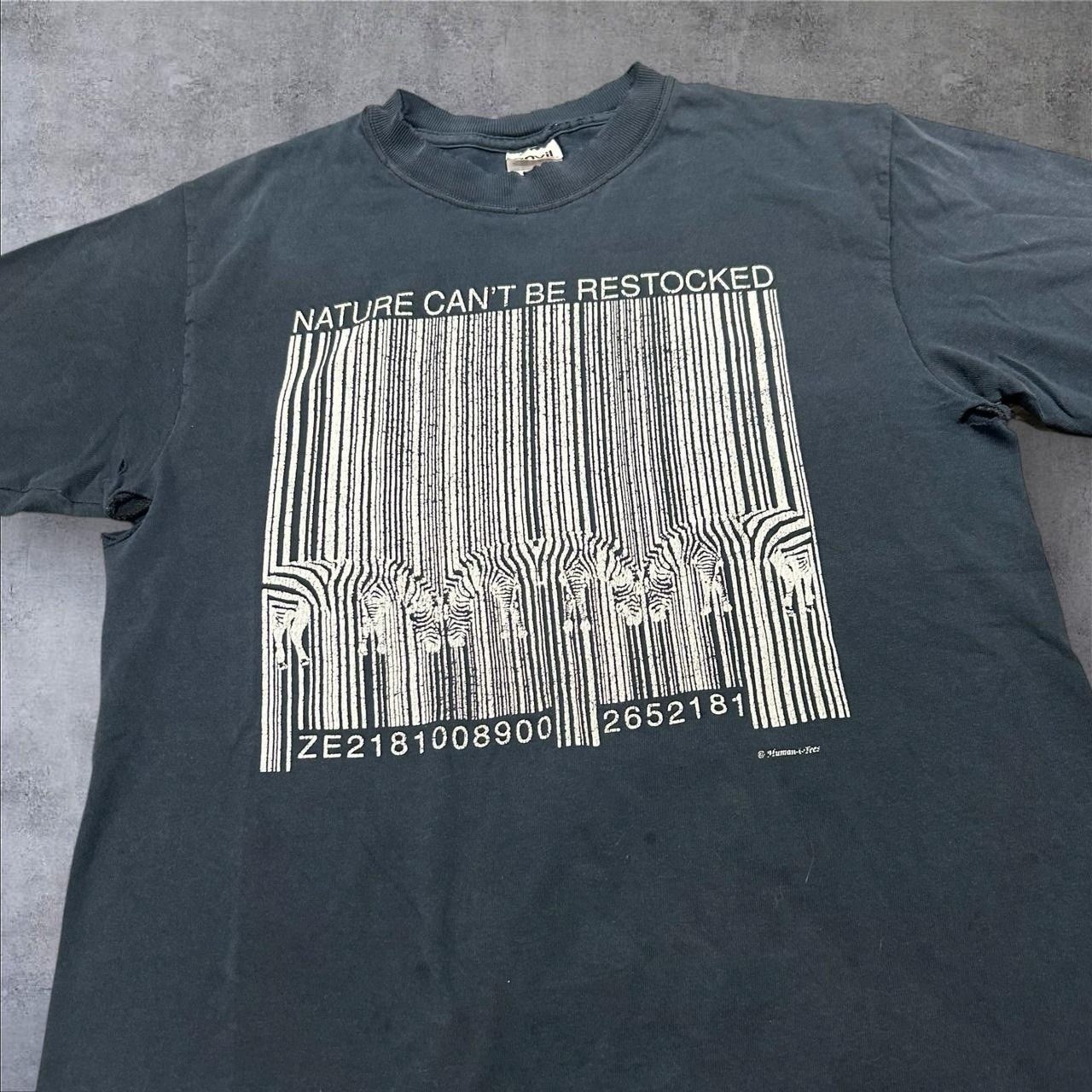 Vintage Y2K Distressed Nature Can’t Be Restocked Art Tshirt 18x26 gallery