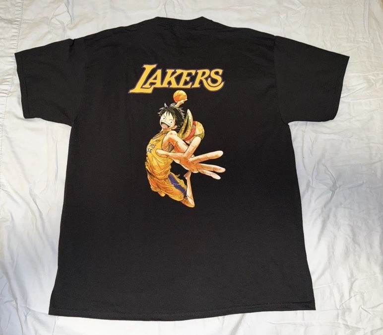 Los Angeles Lakers x One Piece Anime Collab 2025 T-Shirt L/XL Not For Sale NBA