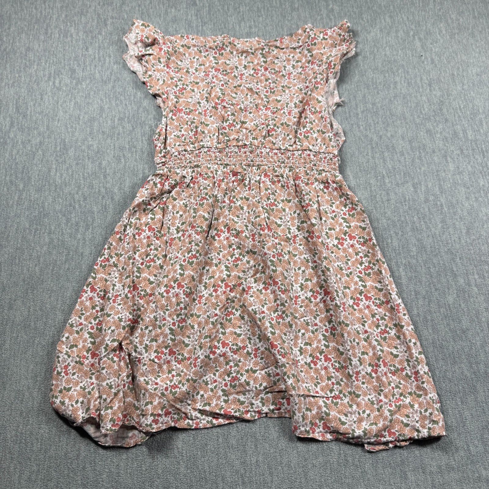 No Comment Dress Womens XL Floral Lace Trim V-Neck Flutter Sleeve Mini Skater gallery