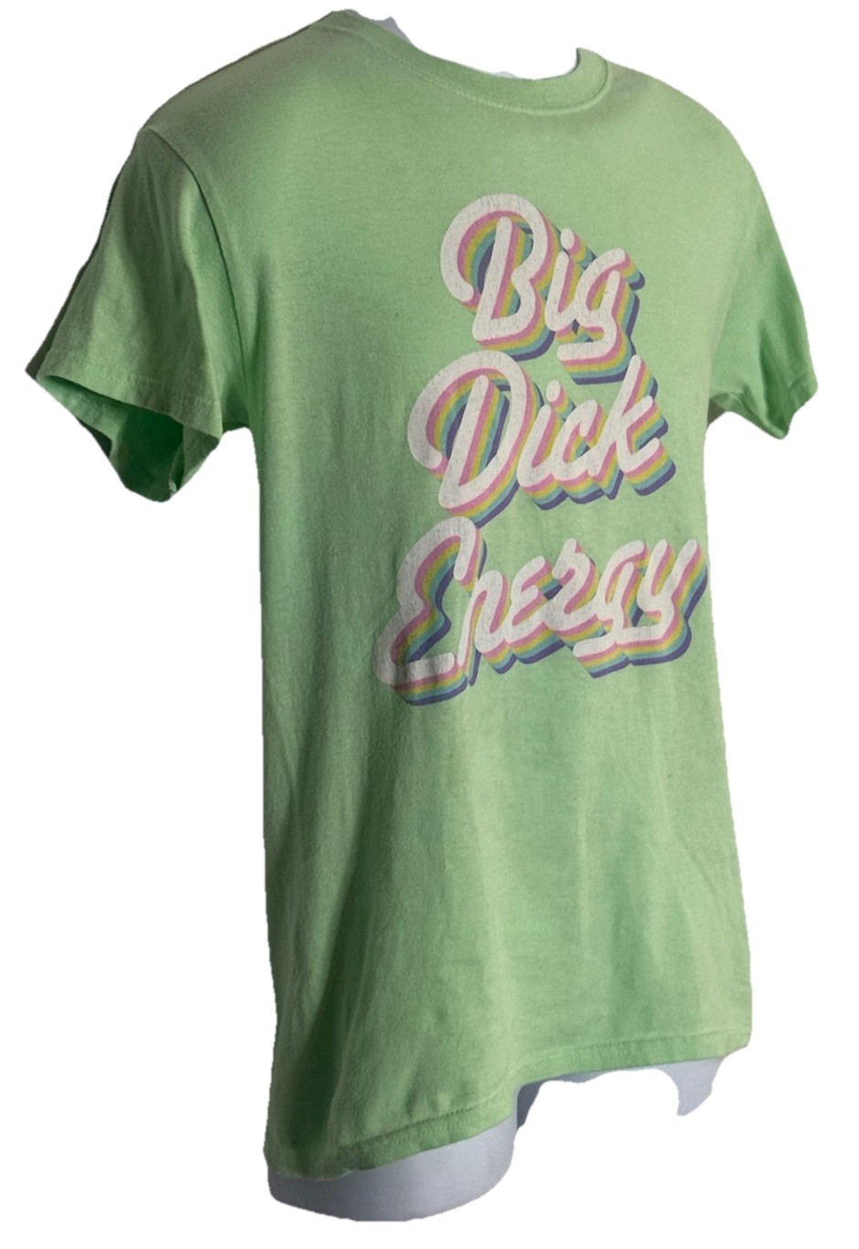 Spencer’s Big Dick Energy Funny Graphic T Shirt Green Rainbow Adult S gallery