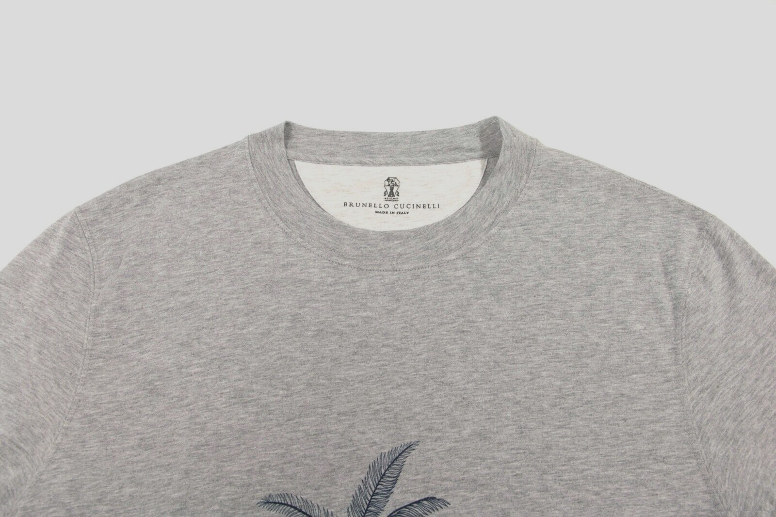 NWT Brunello Cucinelli Men 100% Crewneck Tee W/Logo Graphic Accents Size M A248 gallery