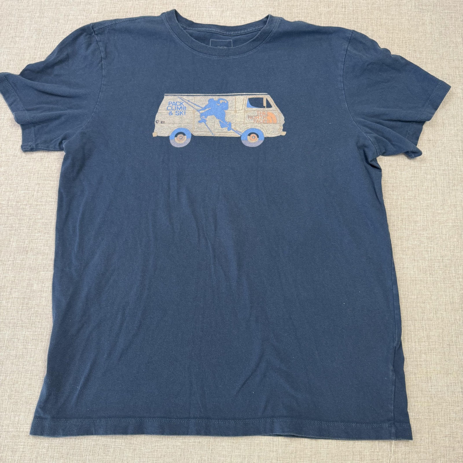The North Face Shirt Mens Large Blue Crew Neck Short Sleeve Pack Van Graphic gallery