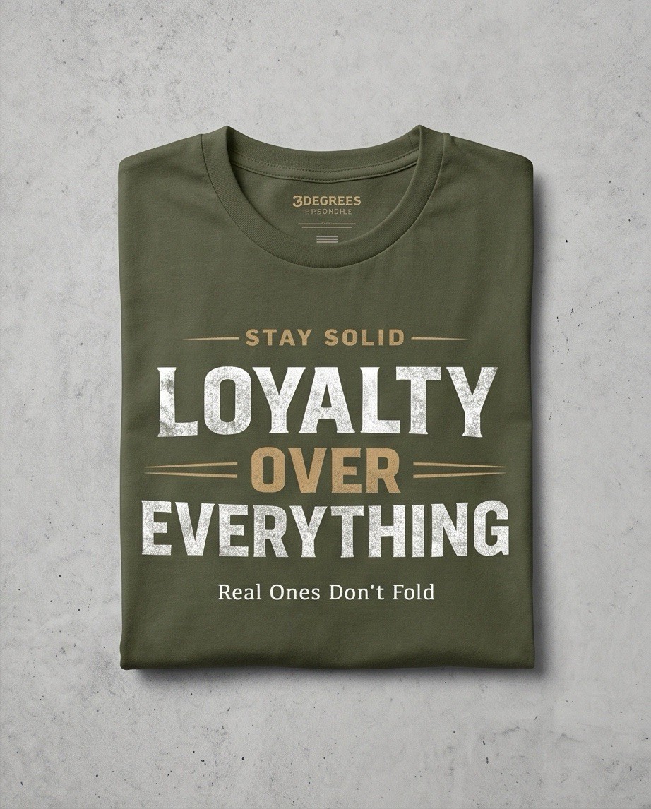 🔥 Man Motivational Graphic Tee Streetwear | Loyalty Over Everything T-shirt gallery