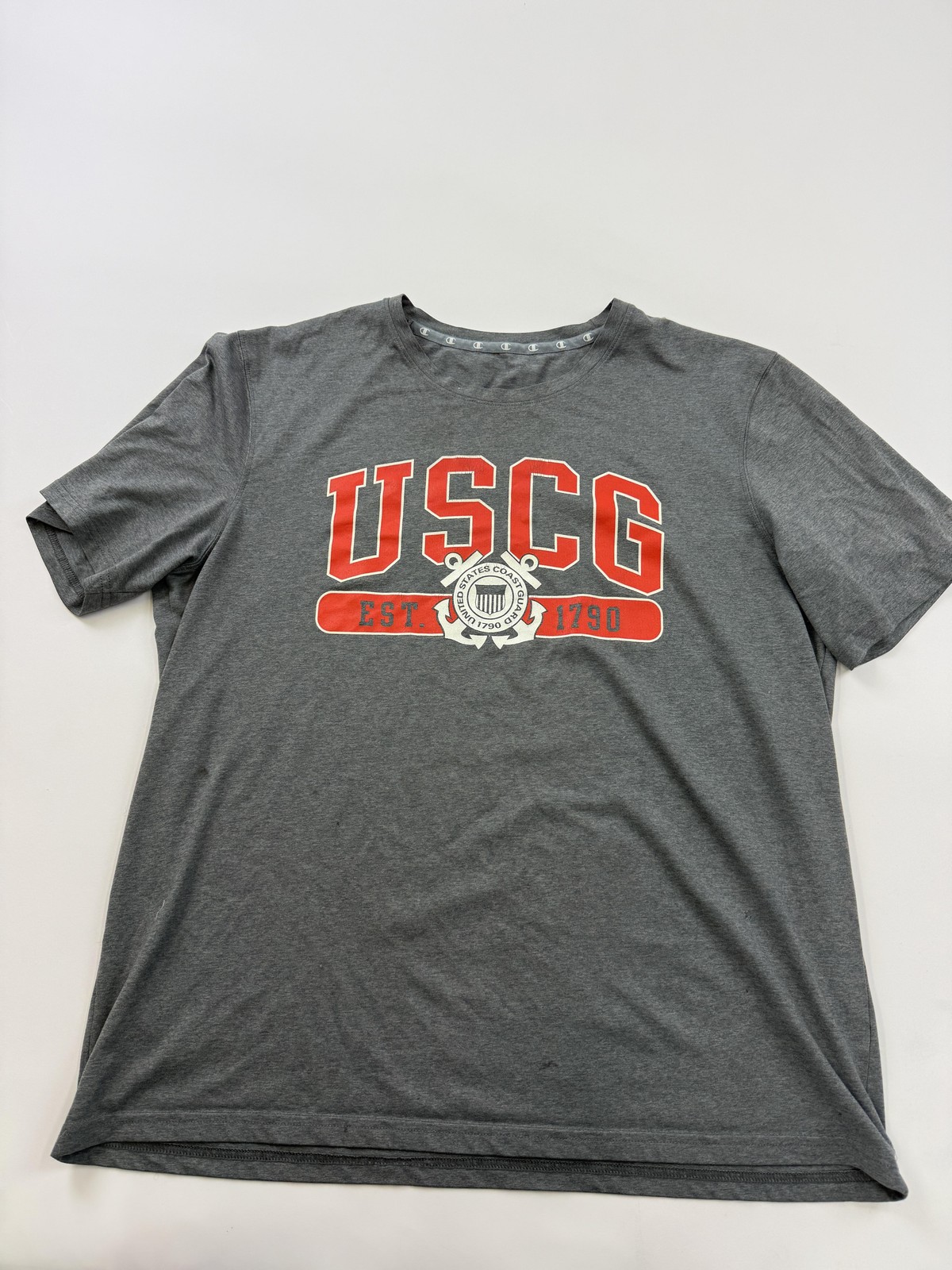 Coast Guard Shirt Mens XL Gray USCG Graphic Tee Tagless Patriotic Champion