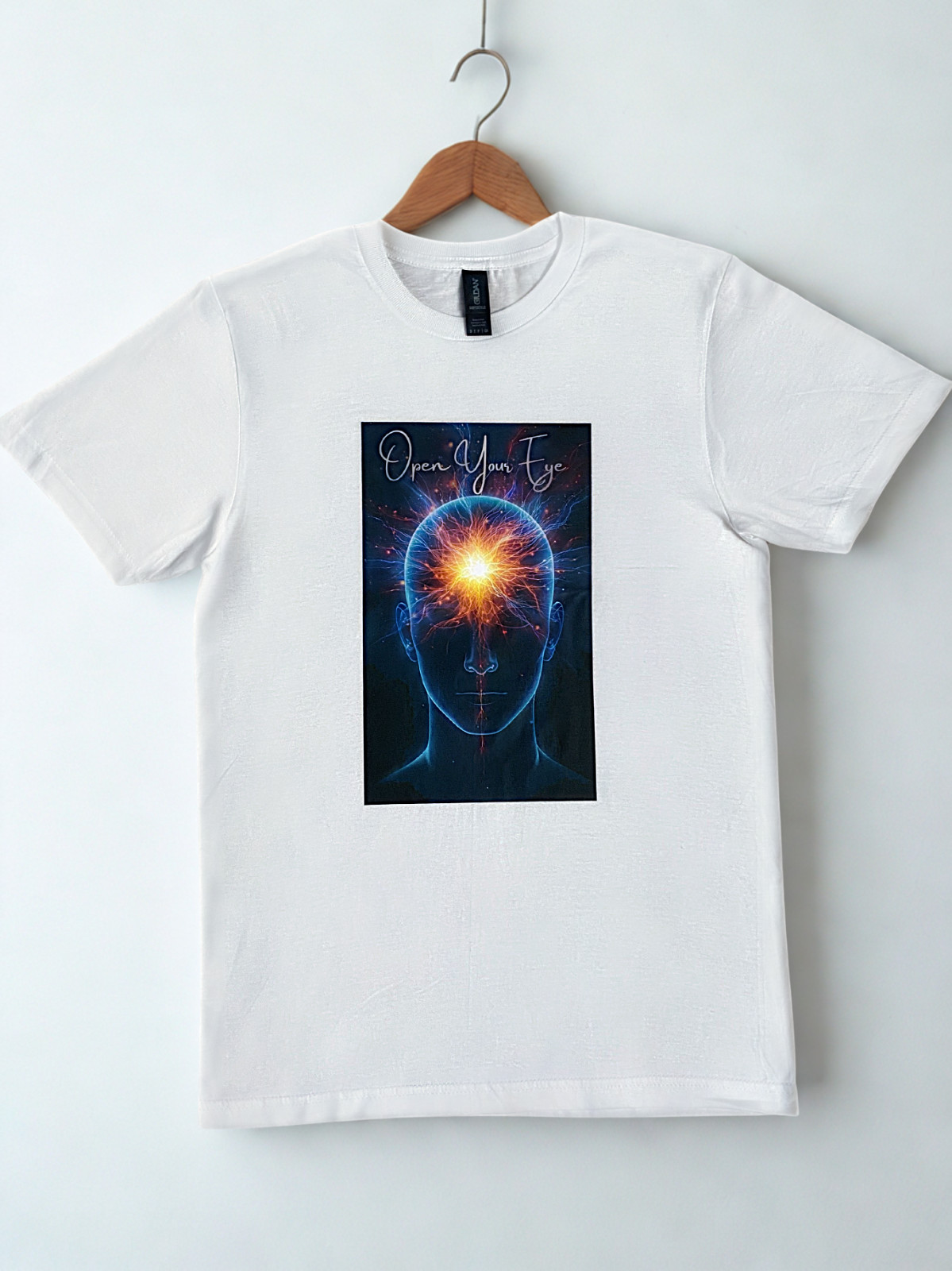 DTF Custom Made - OPEN YOUR EYE Short Sleeve T-Shirt - Black & White SML gallery