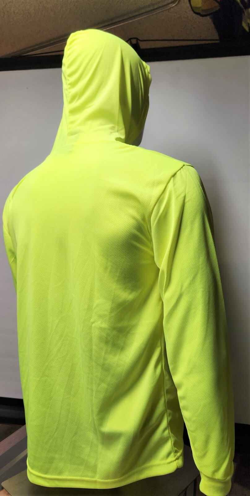 Yellow Long Sleeve Safety Shirt With Hoodie, Quick Dry Polyester Birdeye mesh gallery