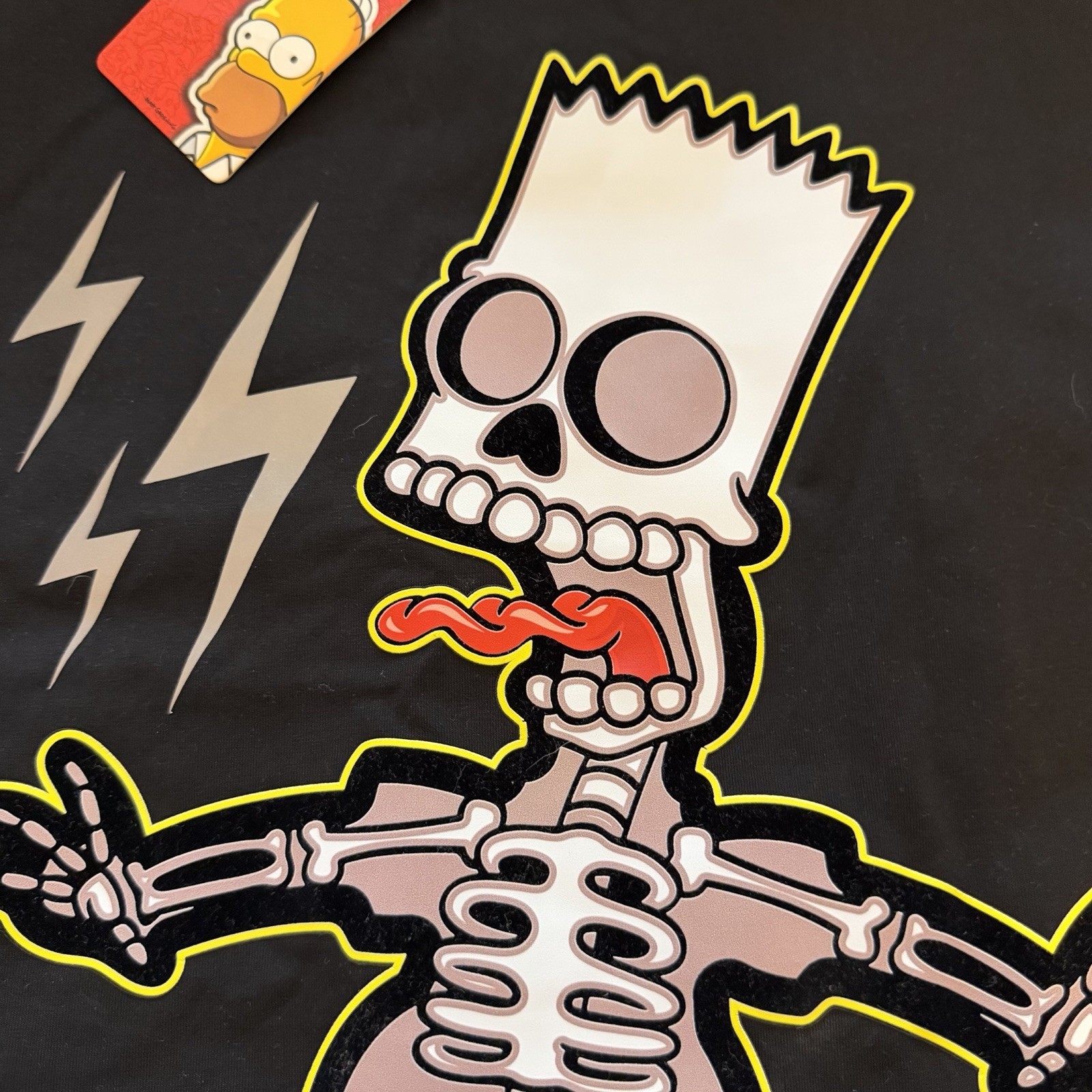 New Bart Simpson ELECTROBART T Shirt Mens XL Reflective Patch Matt Groening Rare gallery