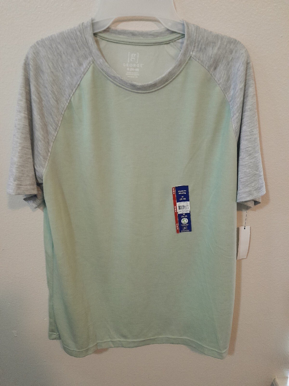 Mens George Size Medium Raglan Tee Short Sleeve Tee Shirt Color green NWT gallery