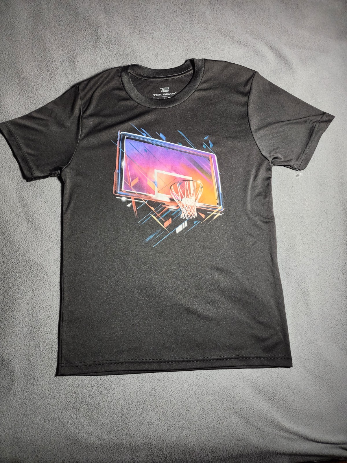 Tek Gear T-Shirt Men Large Black Short Sleeve Round Neck Basketball Polyester gallery