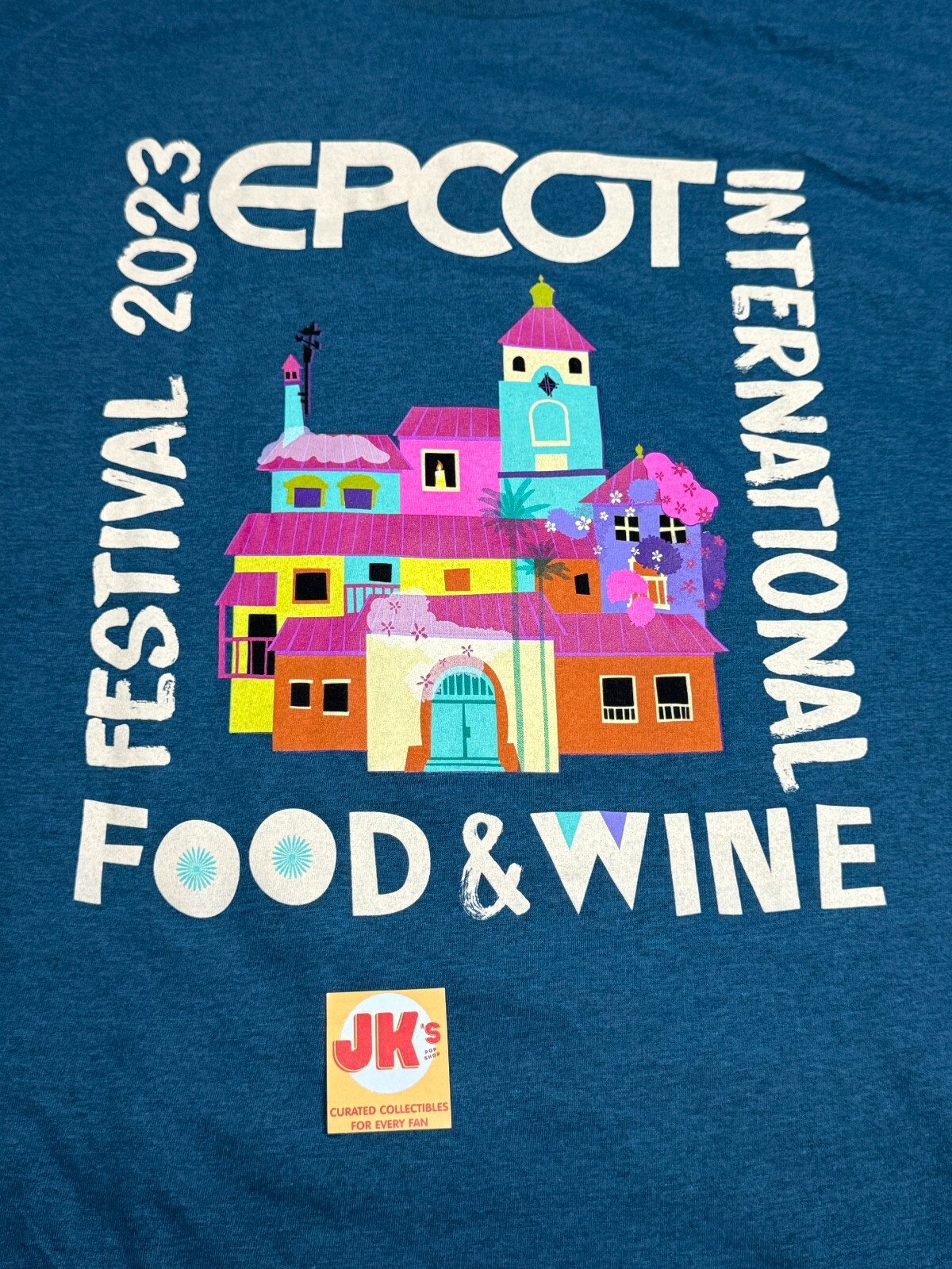 NEW Disney Parks Shirt Adult XL Blue Epcot Food And Wine Festival Encanto Casa gallery