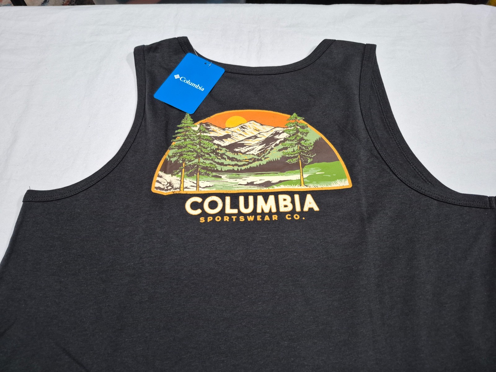 Columbia Men's Outdoor Graphic Tank Top Black Sleeveless Sports Athletic Gym gallery
