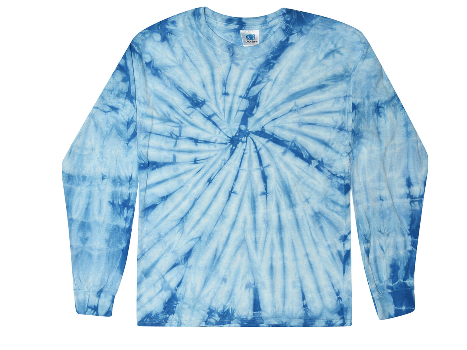 Light Blue Long Sleeve Tie Dye T-Shirt Adult S M L XL XXL XXXL Cotton Colortone gallery